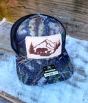 Bear Mountain Scene Leather Patch Hat