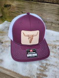 Cactus Longhorn Leather Patch Hat