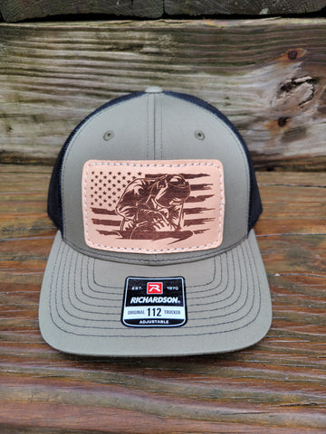 Welder & Flag Leather Patch Hat