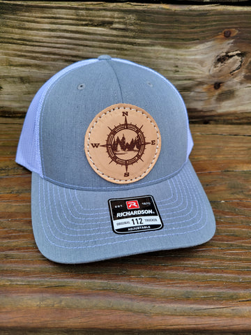 Compass Leather Patch Hat