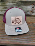 Girls Hunt Too Leather Patch Hat