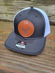Whitetail Tracks Round Leather Patch Hat