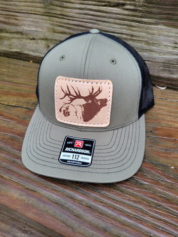 Elk Bugle Leather Patch Hat